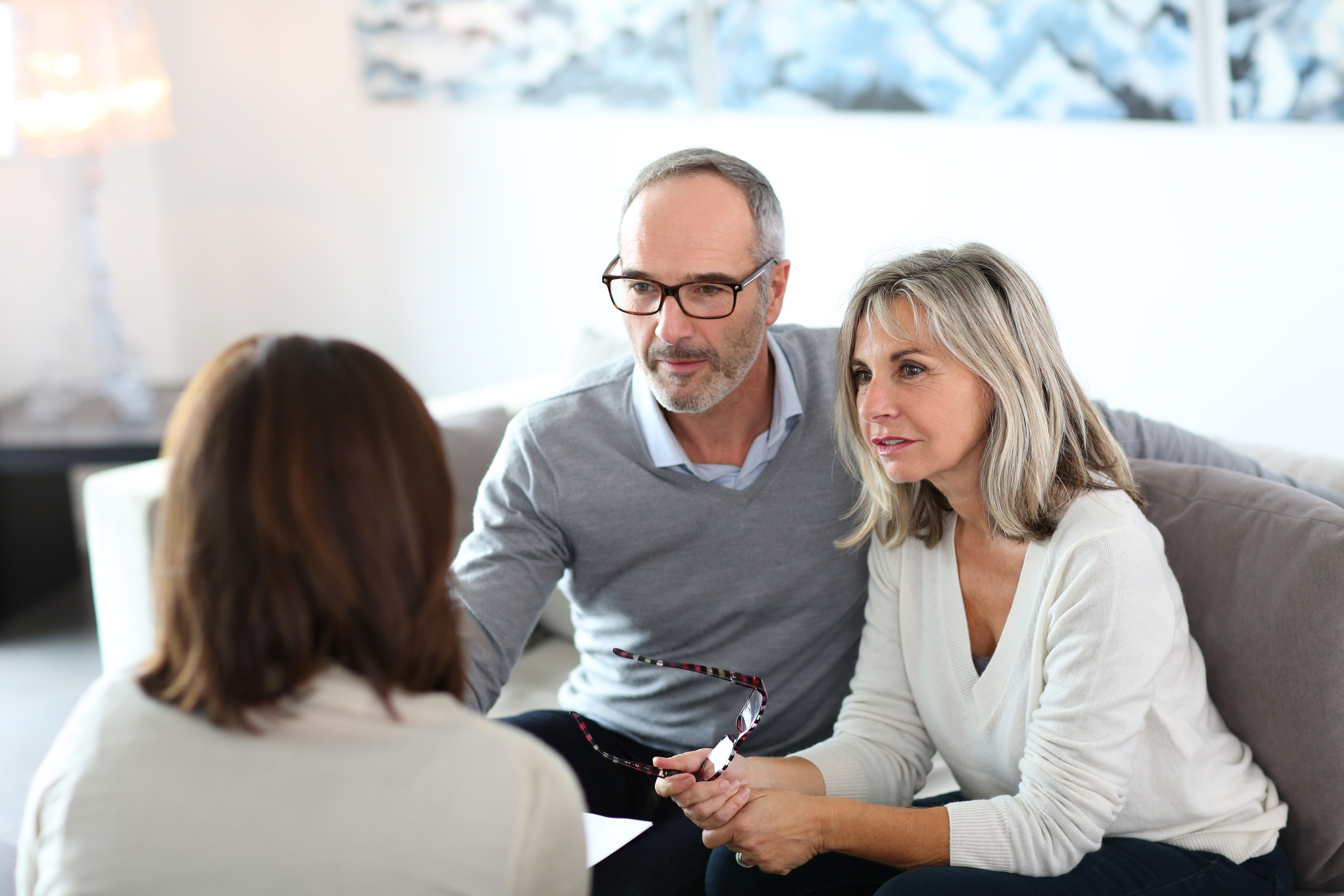 Couple discussing options